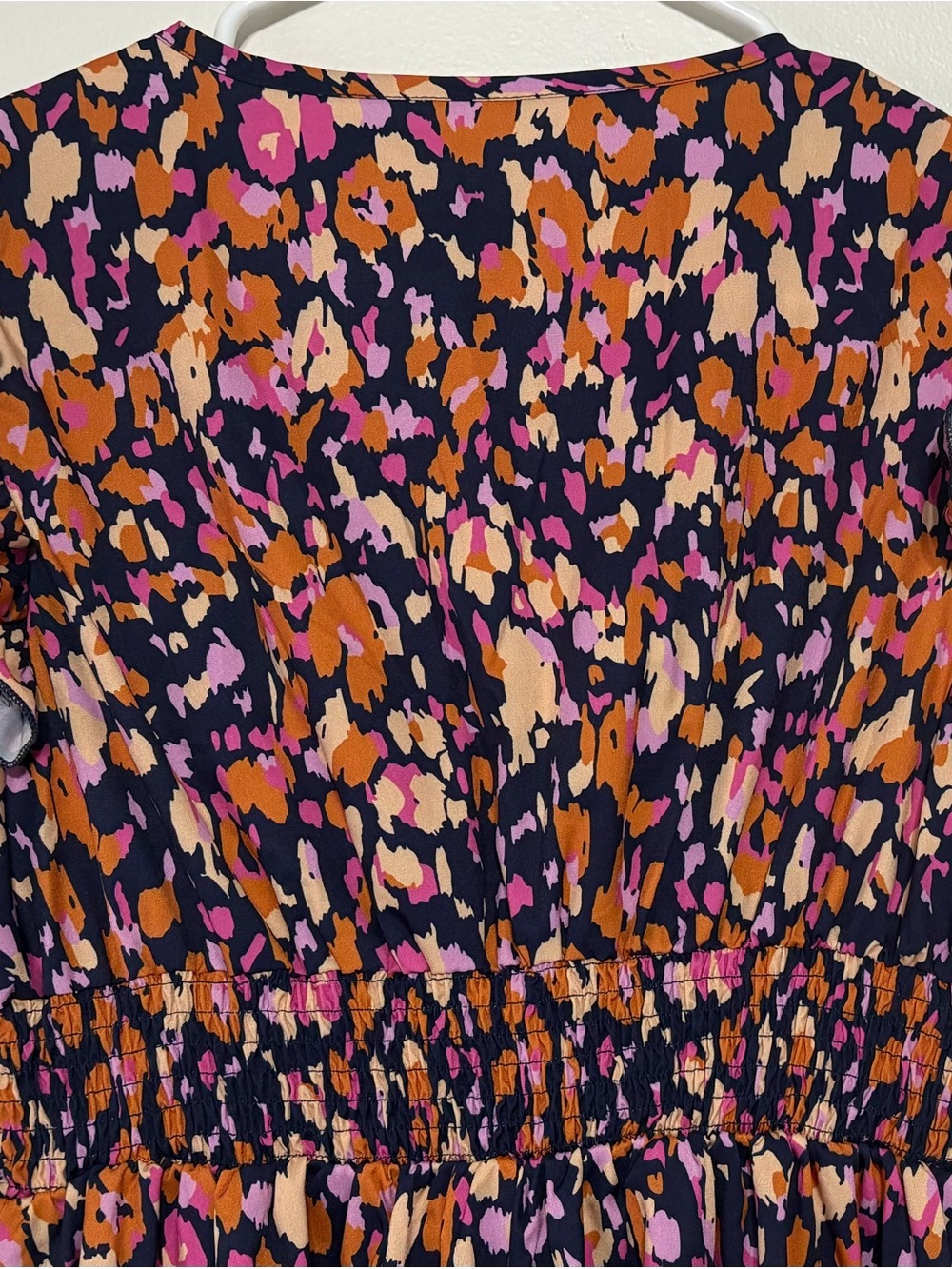 SHEIN Navy Multicolor Abstract Leopard Print Dress